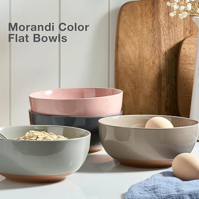 Color Large Ceramic Bowls Set of 4  30 Ounce Cereal Bowls Soup Bowls Set for Kitchen